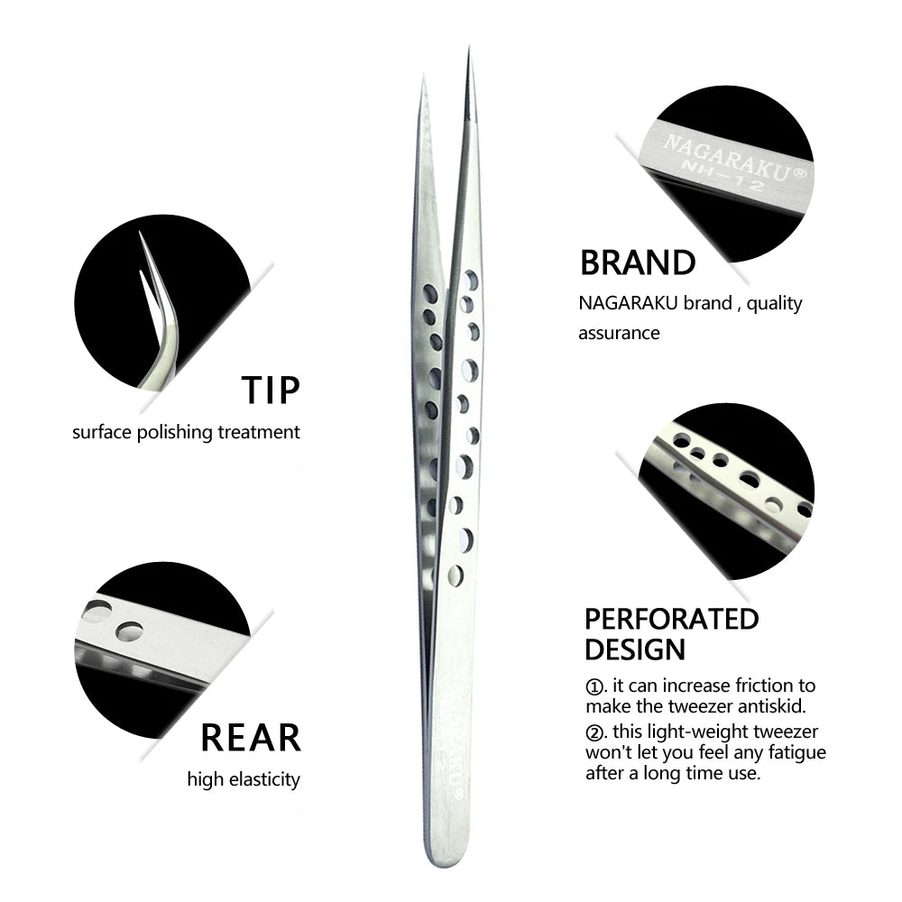 KentDO™ Precision Eyelash Tweezers – Stainless Steel Grip