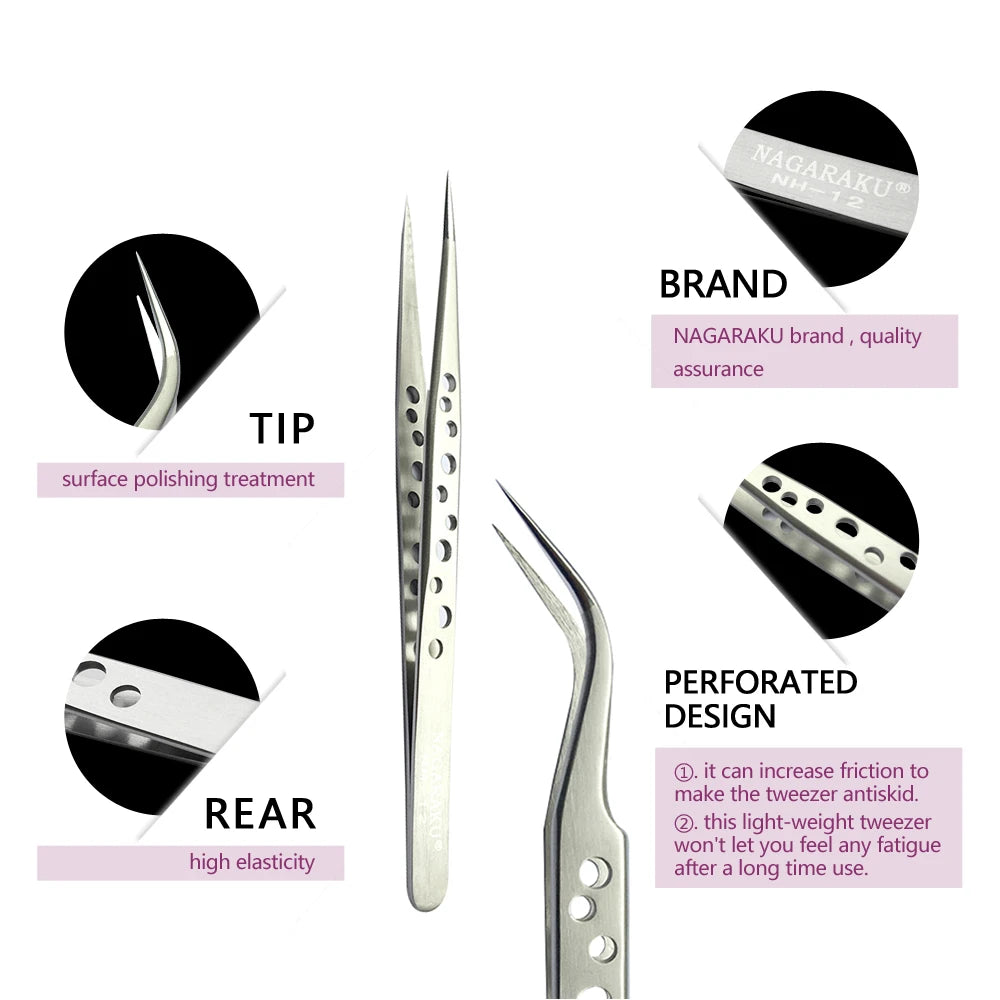 KentDO™ Precision Eyelash Tweezers – Stainless Steel Grip