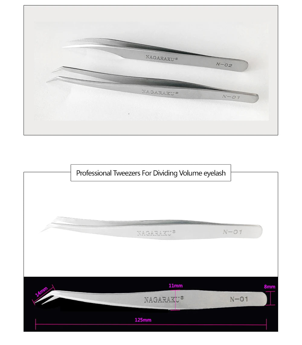 KentDO™ Precision Eyelash Tweezers – Stainless Steel Grip