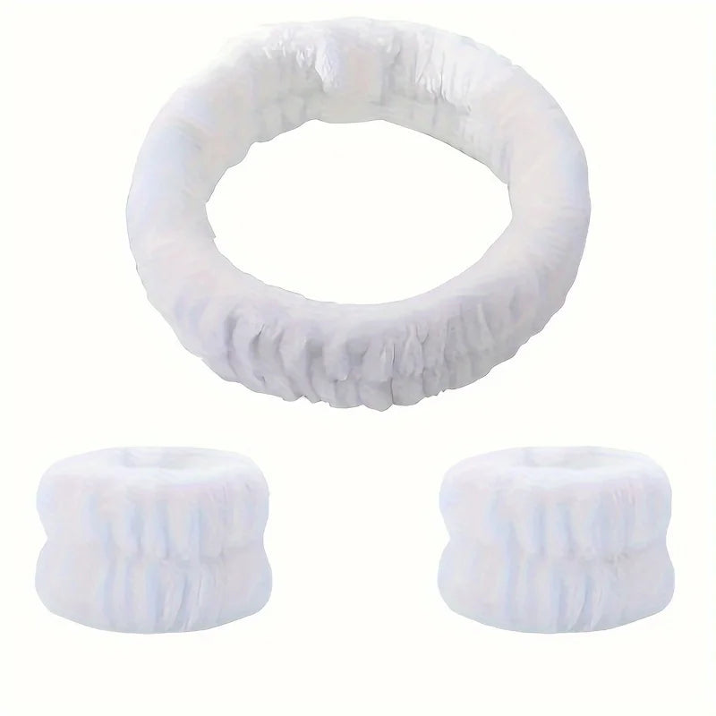 KentDO™ Coral Velvet Headband & Wristband Set – Skincare Helper
