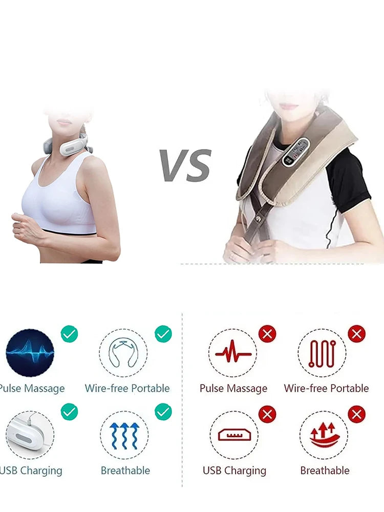 KentDO™ 4-Head Neck Massager with Heat & Vibration Relief