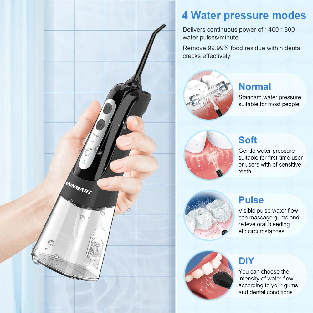 KentDO™ 300ML Portable Oral Irrigator – Water Flosser for Teeth Cleaning