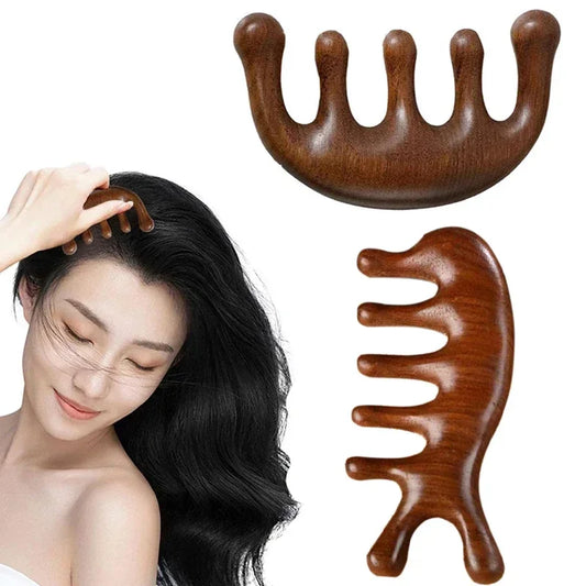 KentDO™ Sandalwood Scalp & Body Massage Comb – Stress Relief