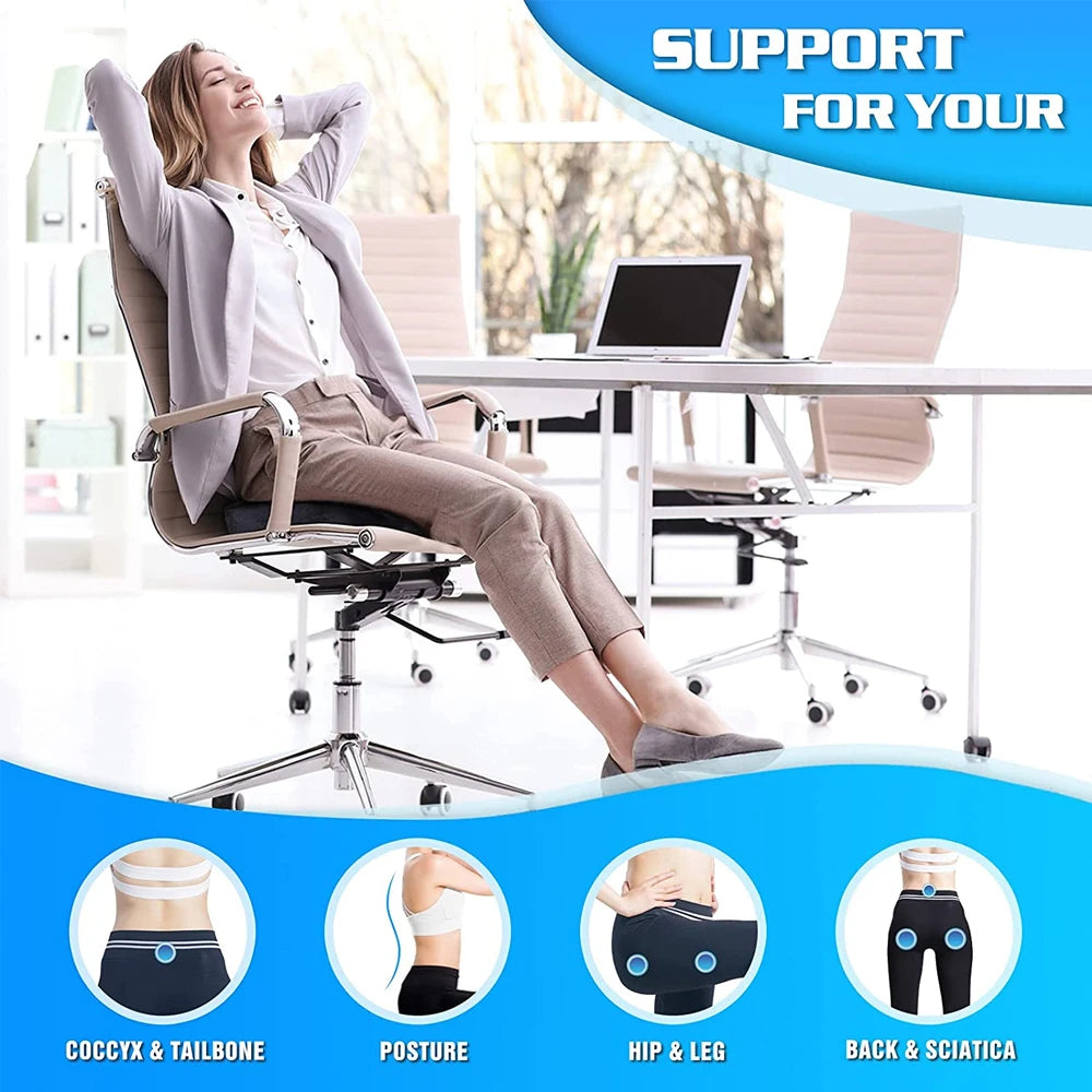 KentDO™ Memory Foam Seat Cushion – Coccyx & Back Relief