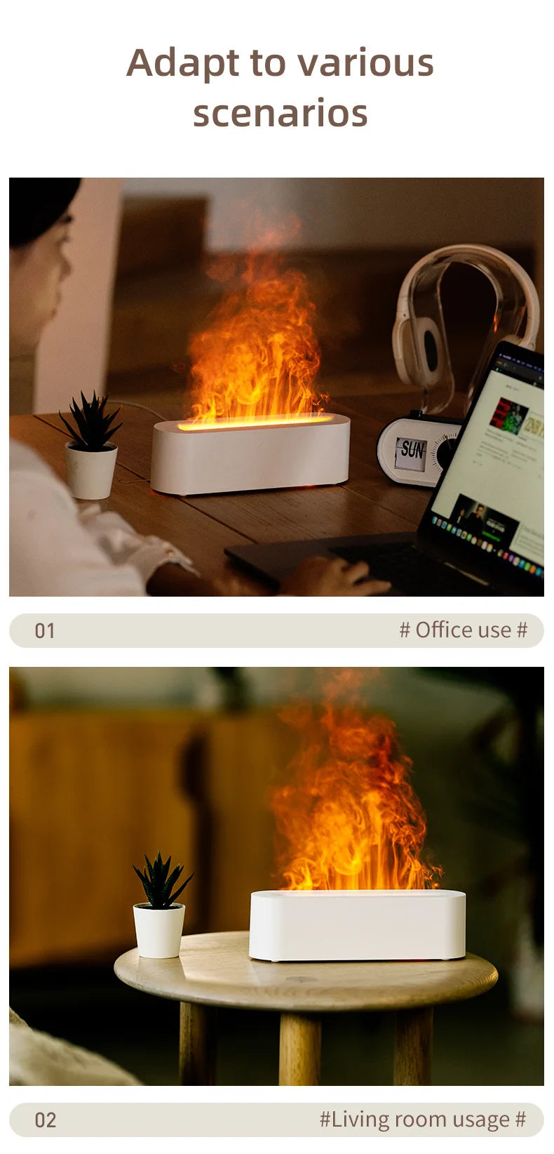 KentDO™ Flame Mist Aromatherapy Diffuser