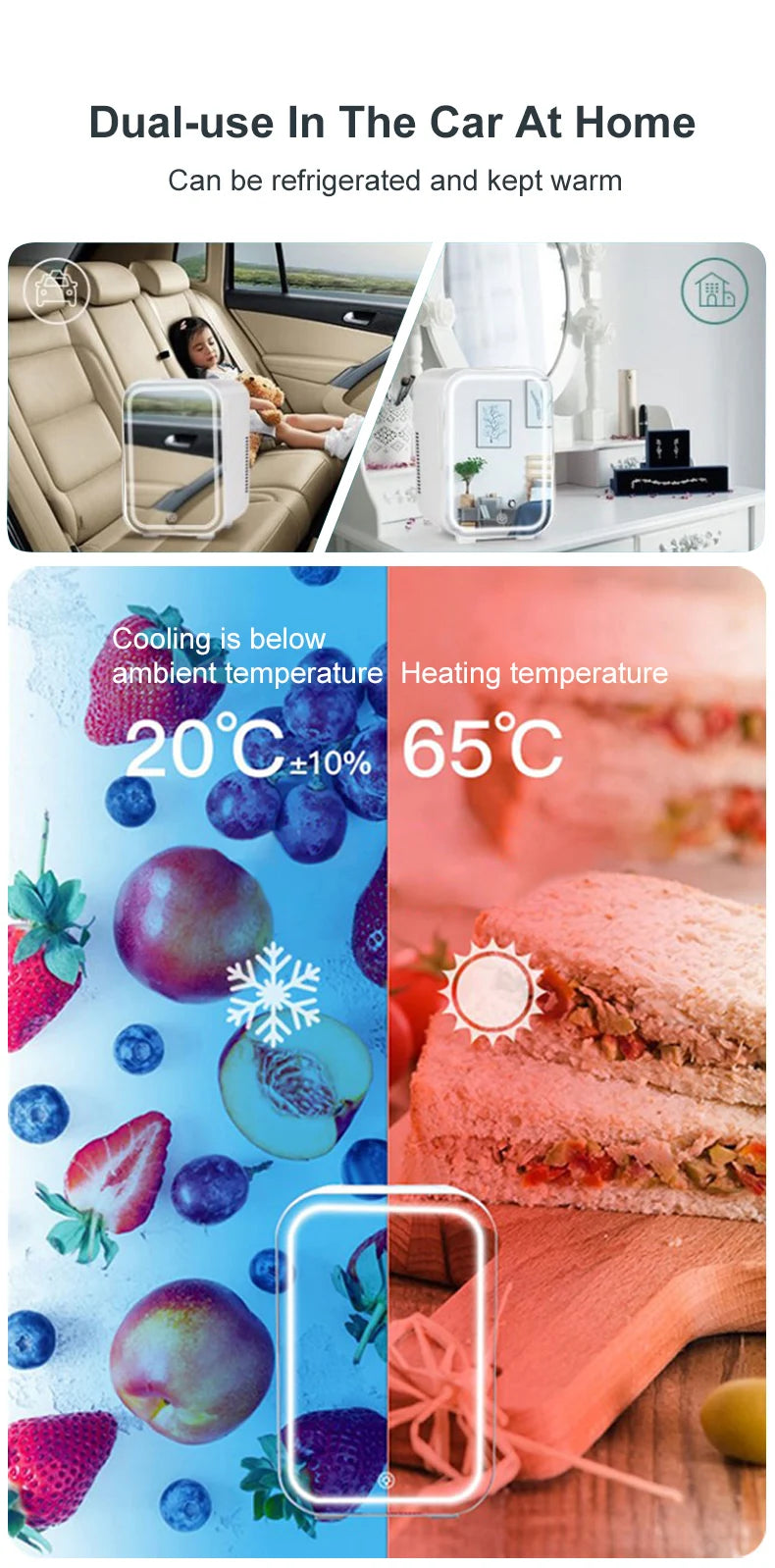 KentDO™ 4L Makeup Fridge with LED Mirror – Keep Beauty Fresh