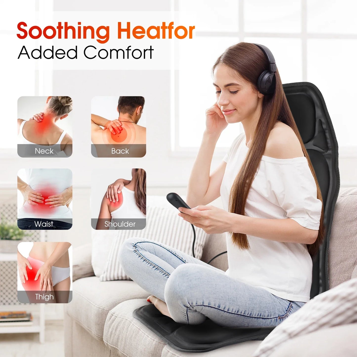 KentDO™ Infrared Back Massager Cushion – Full Body Relief