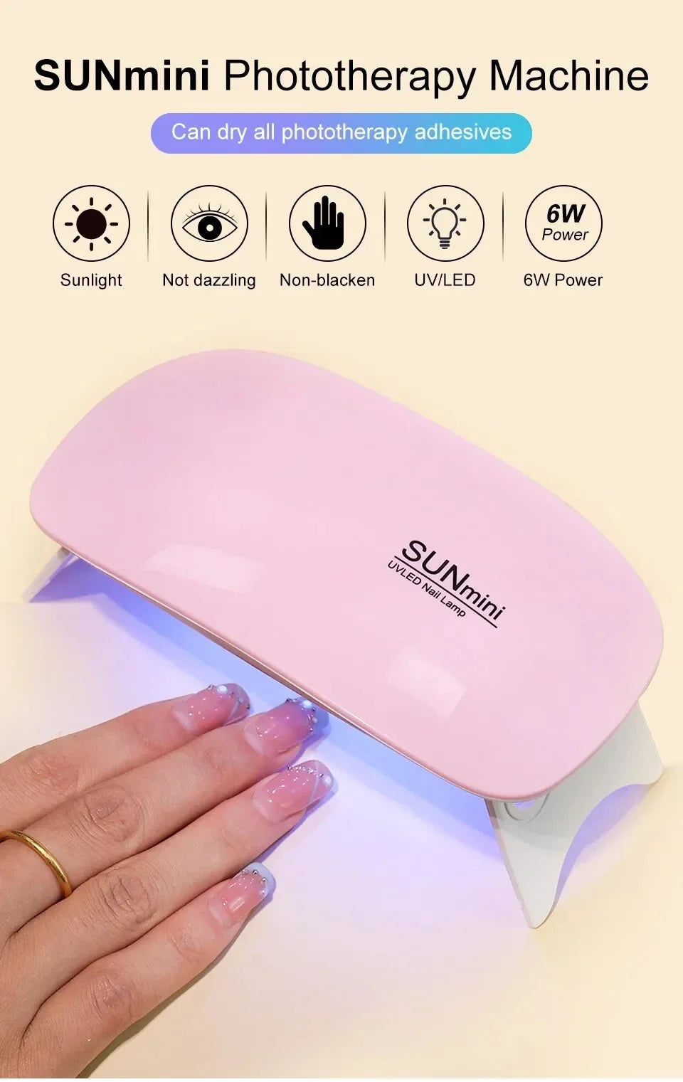 KentDO™ Mini 6W UV LED Nail Dryer – Portable & USB-Powered