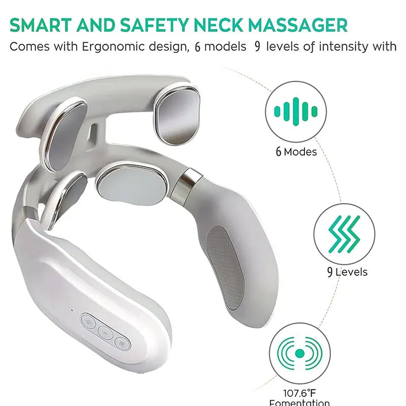 KentDO™ 4-Head Neck Massager with Heat & Vibration Relief