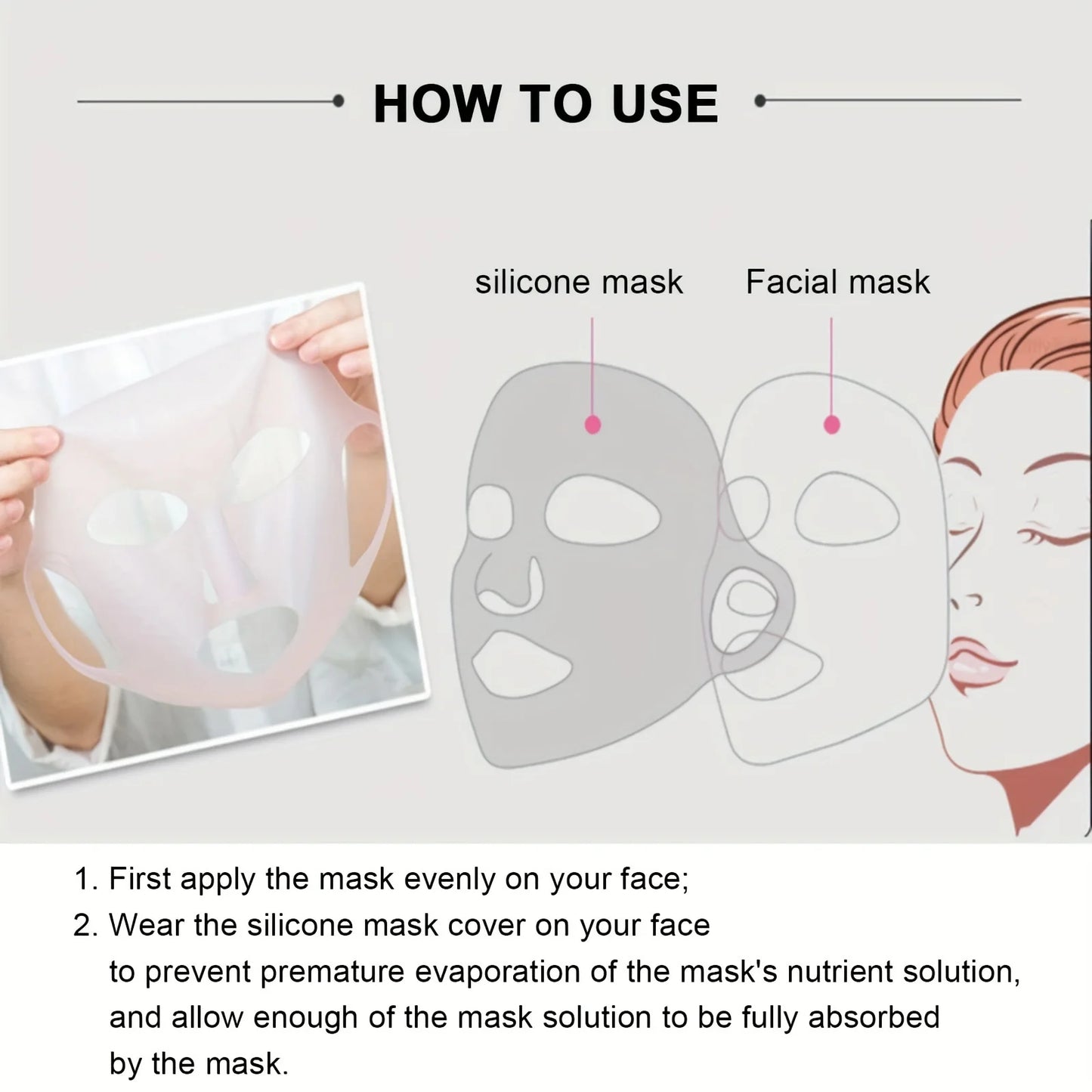 KentDO™ 3D Silicone Facial Mask – Lock Moisture, Reusable