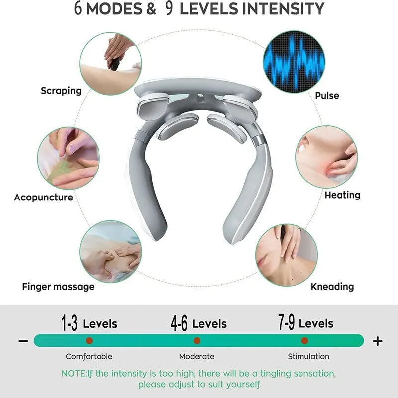 KentDO™ 4-Head Neck Massager with Heat & Vibration Relief