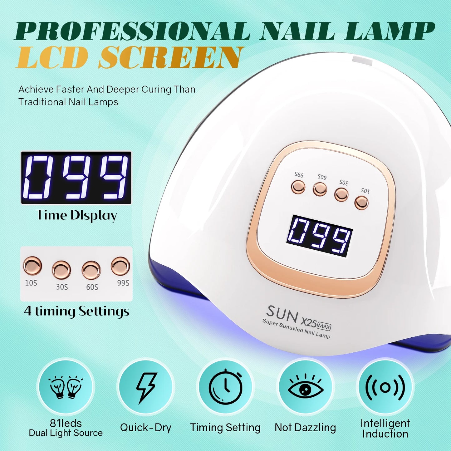 KentDO™ UV Nail Lamp 380W Fast-Dry LED Gel Dryer
