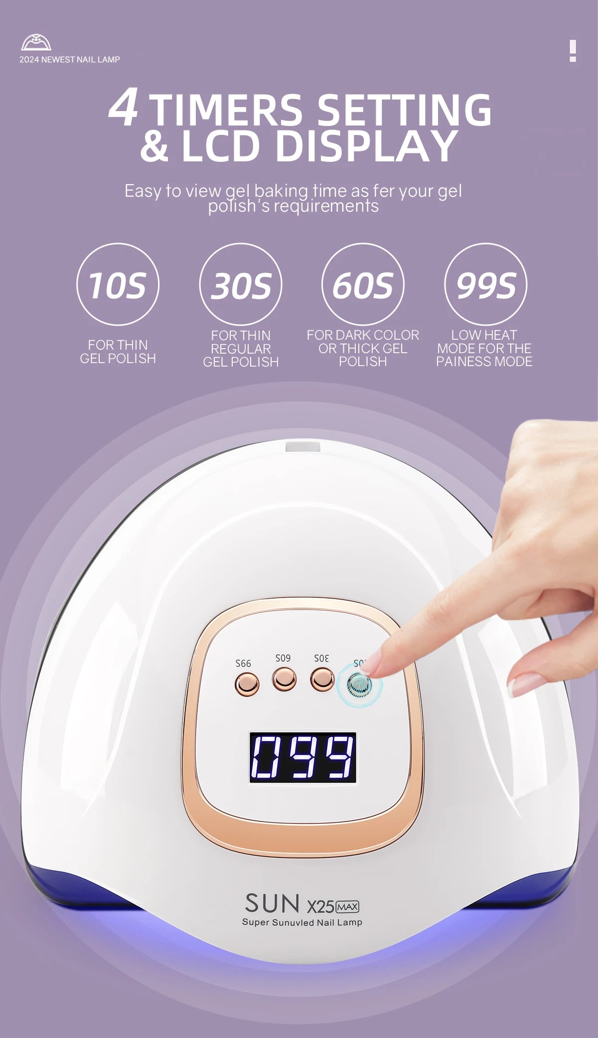 KentDO™ UV Nail Lamp 380W Fast-Dry LED Gel Dryer