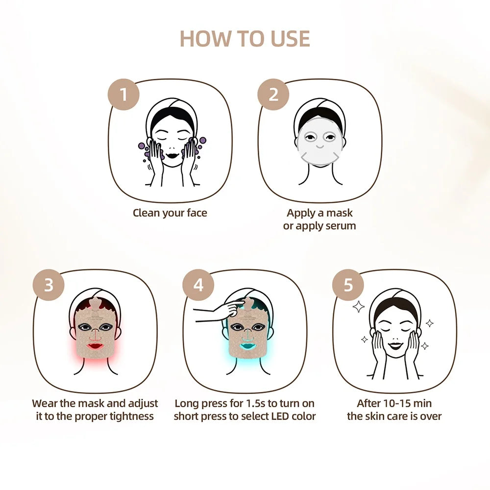 KentDO™ 7-Color LED Silicone Face Mask for Skin Repair & Brightening