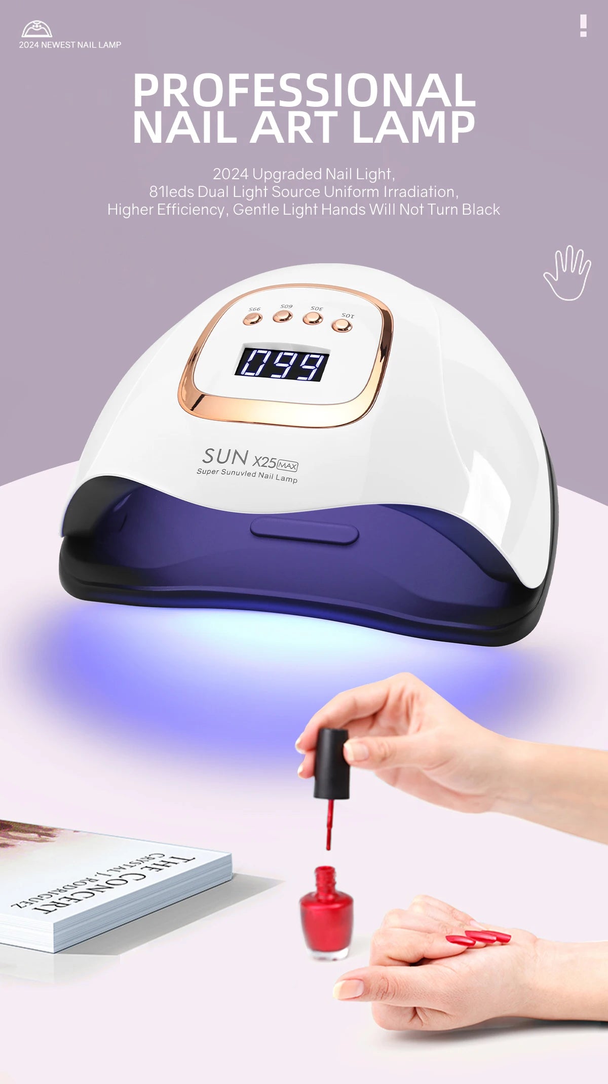 KentDO™ UV Nail Lamp 380W Fast-Dry LED Gel Dryer