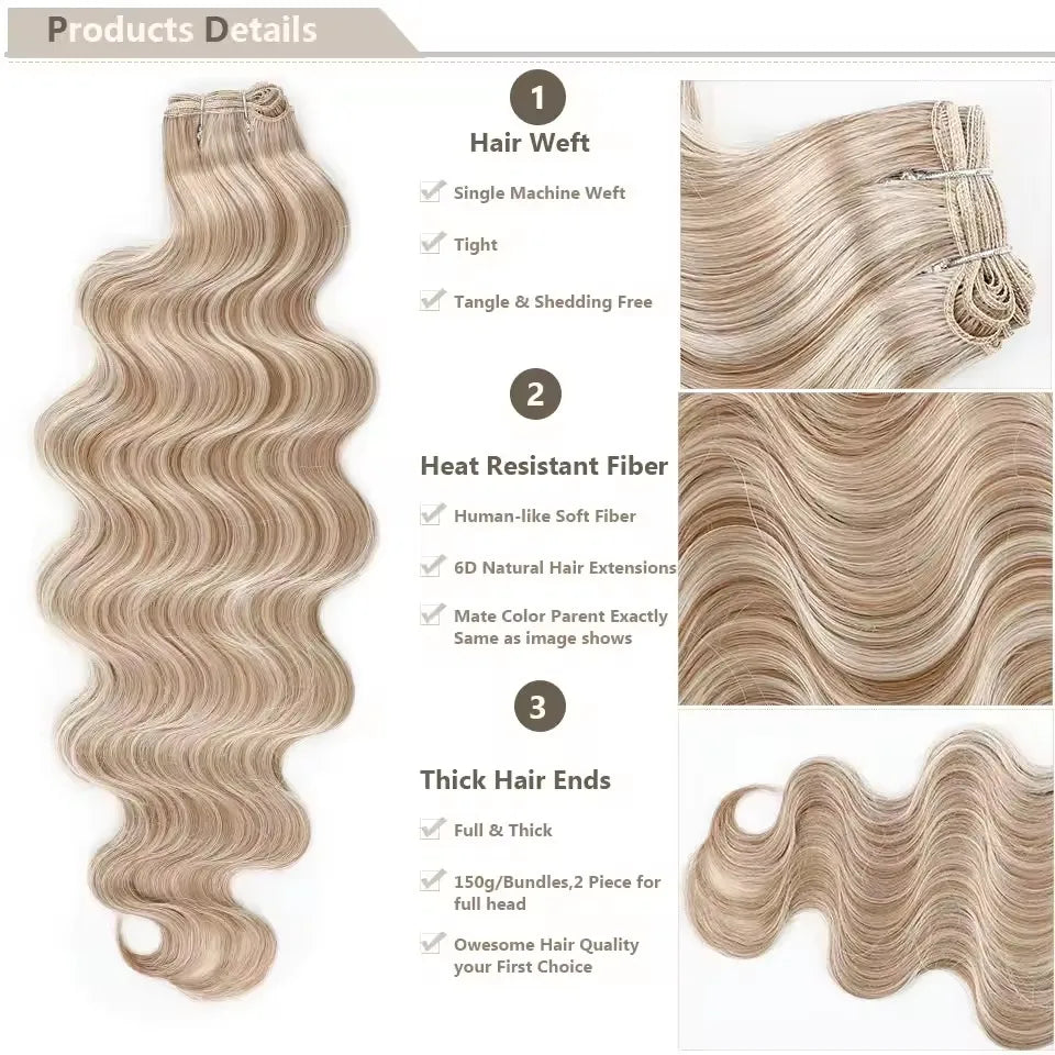 KentDO™ 30" Ombre Brown Body Wave Hair Extensions – Voluminous Look