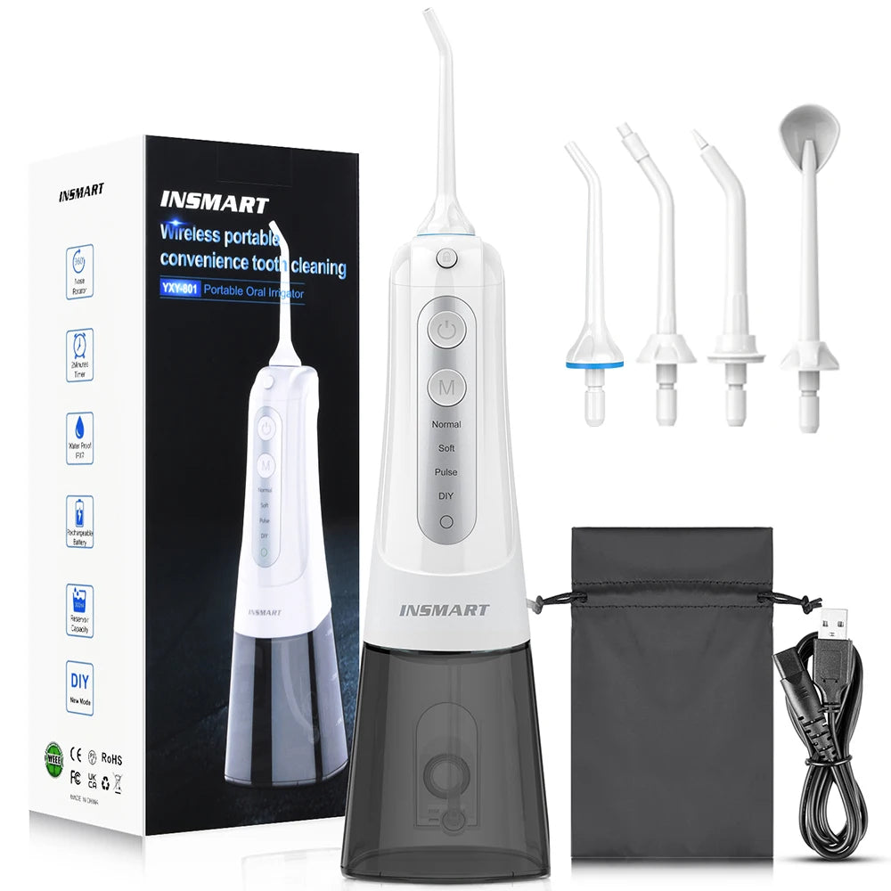 KentDO™ 300ML Portable Oral Irrigator – Water Flosser for Teeth Cleaning