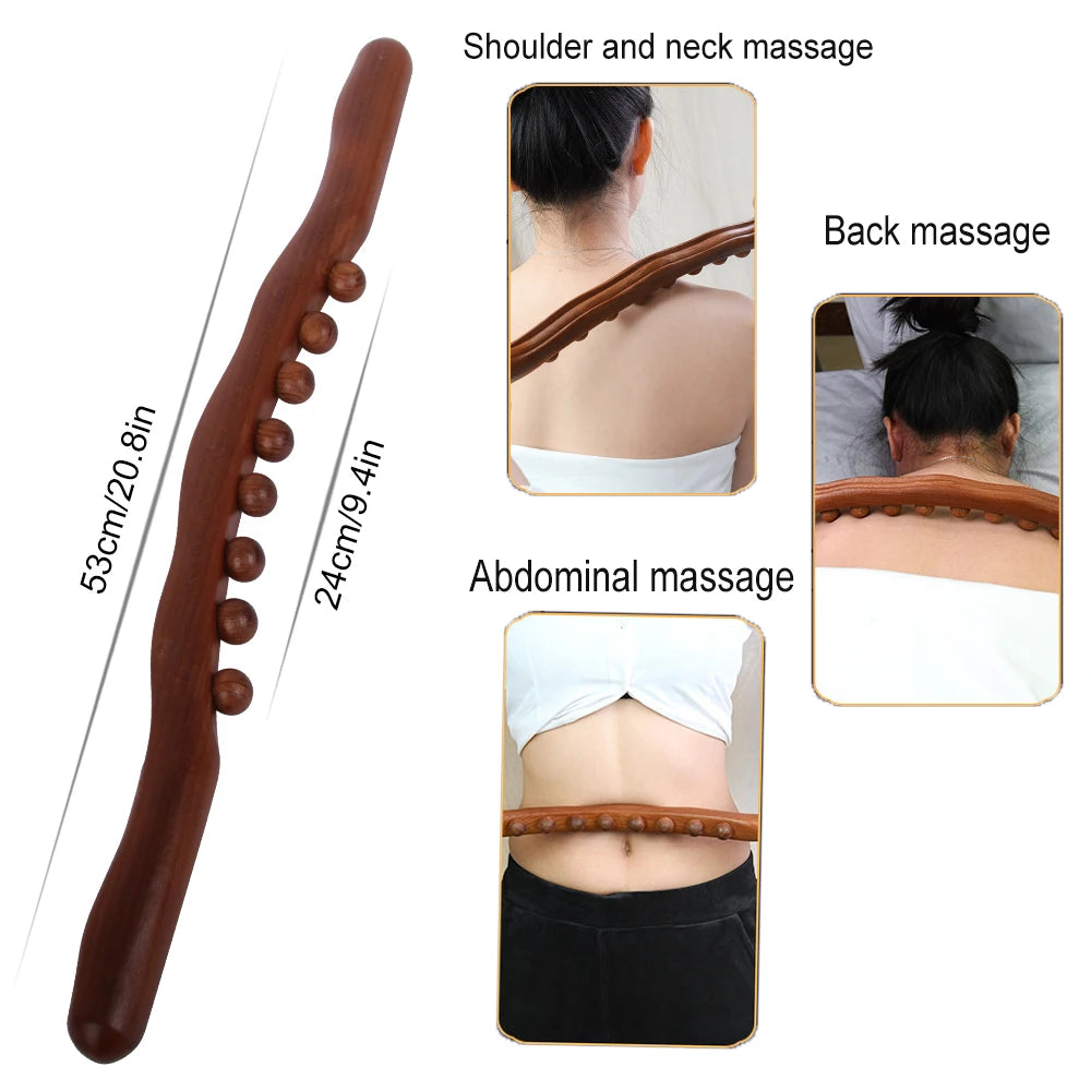 KentDO™ Wooden Gua Sha Roller – Back Massage & Relaxation