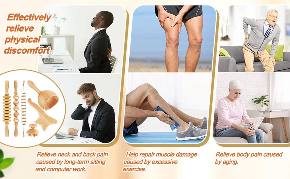 KentDO™ 6-in-1 Wooden Lymphatic Drainage Massage Set