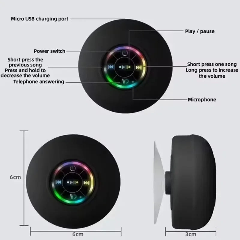 KentDO™ Waterproof Bluetooth Speaker – Shower & Outdoor Fun