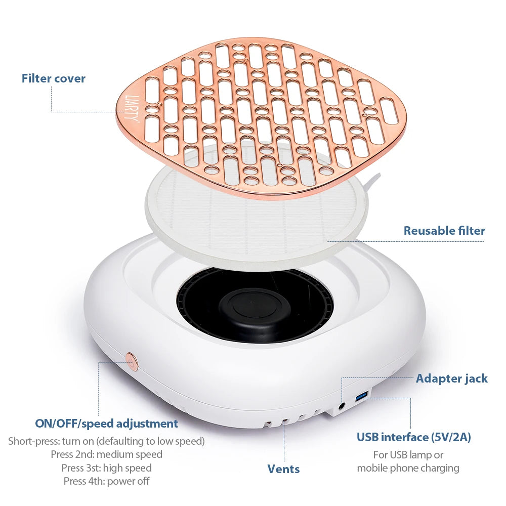 KentDO™ Nail Dust Collector 130W Powerful Brushless Vacuum