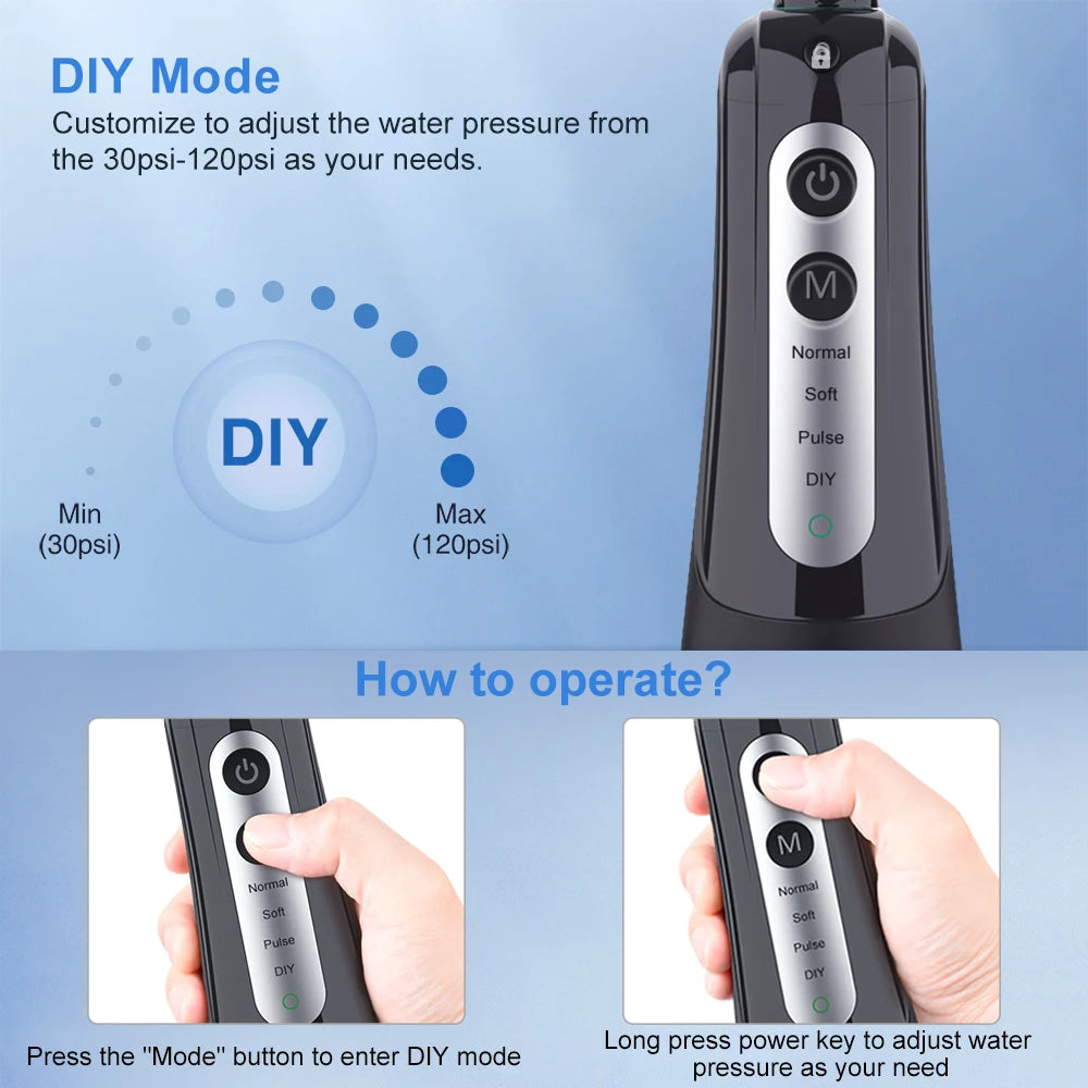 KentDO™ 300ML Portable Oral Irrigator – Water Flosser for Teeth Cleaning
