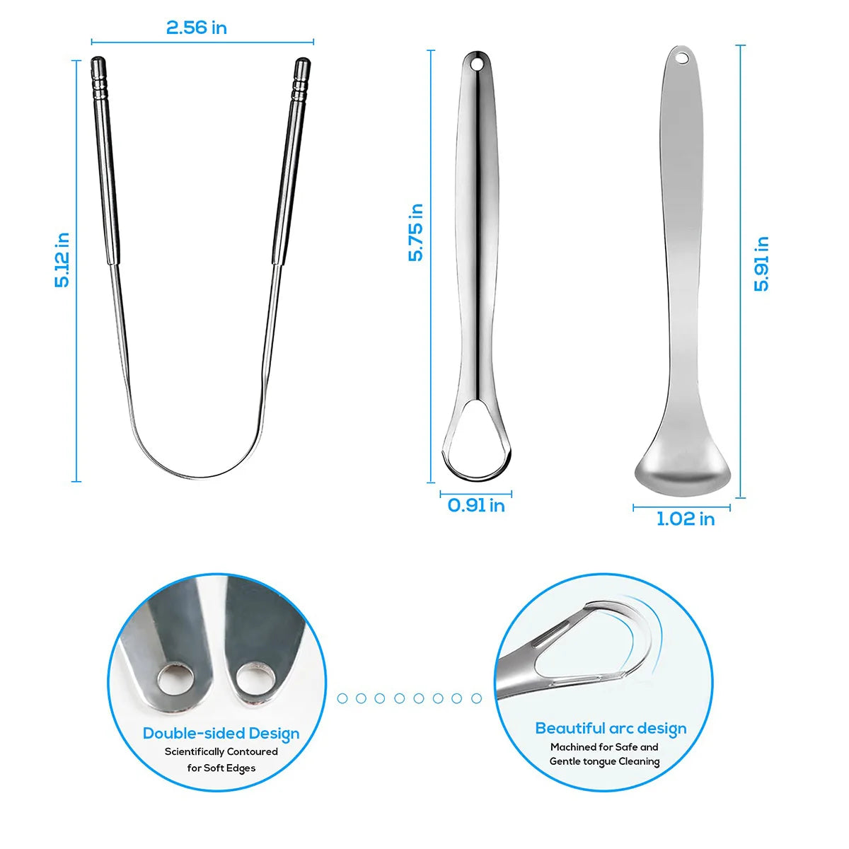 KentDO™ Stainless Steel Tongue Scraper – Fresh Breath Cleaner