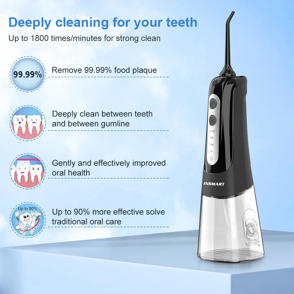 KentDO™ 300ML Portable Oral Irrigator – Water Flosser for Teeth Cleaning