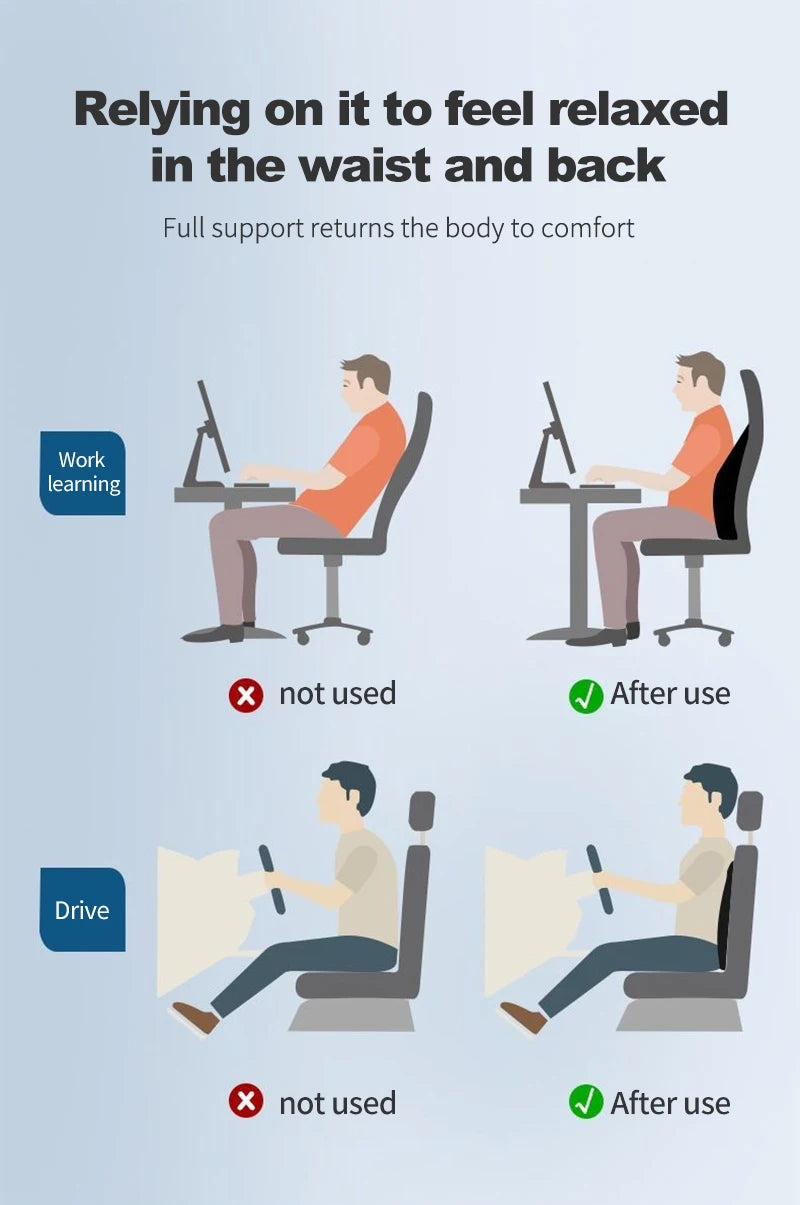 KentDO™ Memory Foam Car Pillow – Neck & Lumbar Support