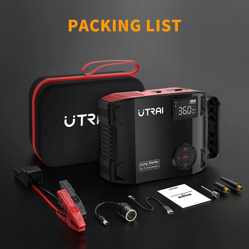 Car Jump Starter Power Bank with Air Compressor 2000A