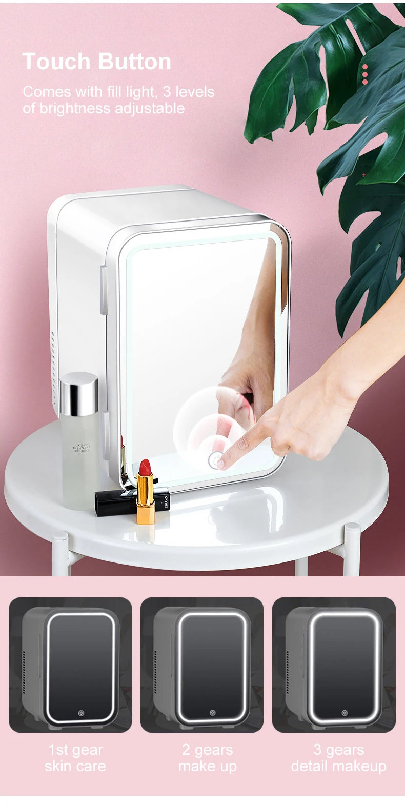 KentDO™ 4L Makeup Fridge with LED Mirror – Keep Beauty Fresh