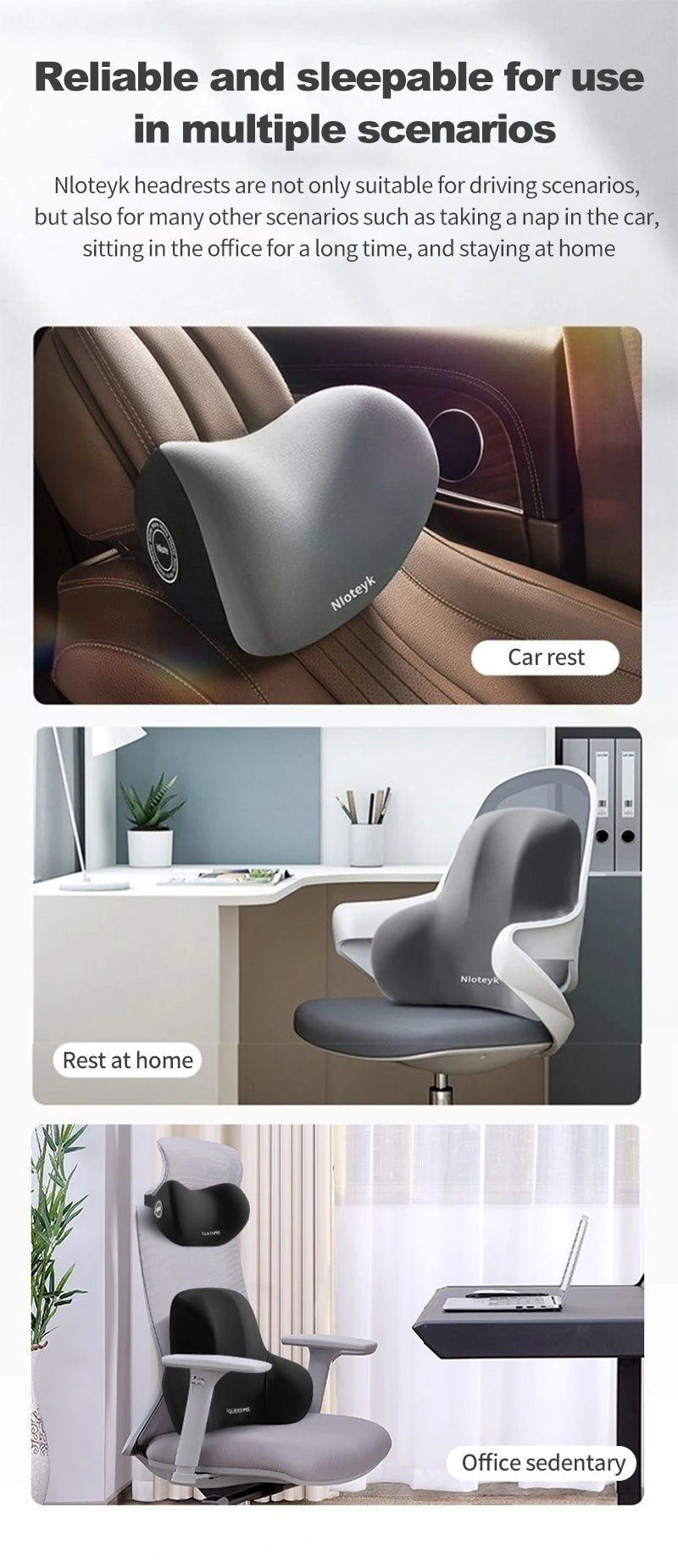 KentDO™ Memory Foam Car Pillow – Neck & Lumbar Support