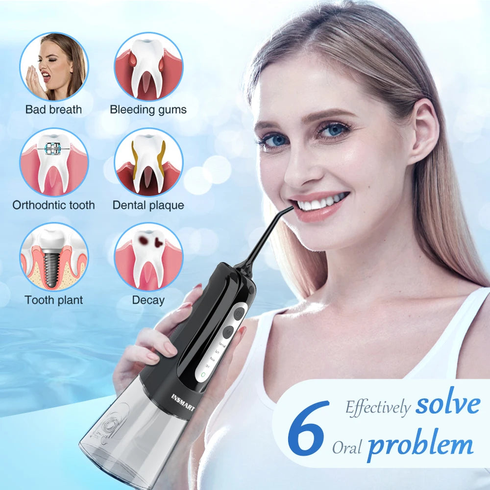 KentDO™ 300ML Portable Oral Irrigator – Water Flosser for Teeth Cleaning