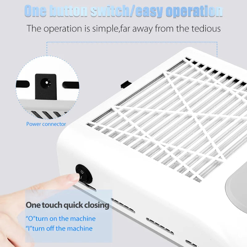 KentDO™ Nail Dust Collector – Powerful 80W Salon Vacuum