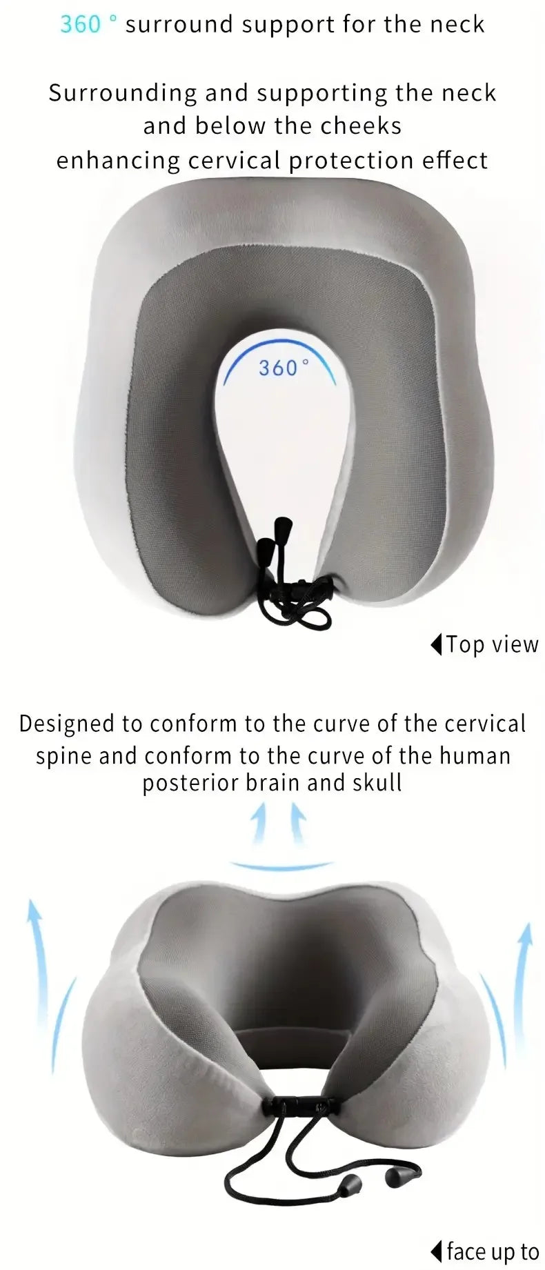 KentDO™ U-Shaped Travel Pillow – Ergonomic Neck Support Anywhere