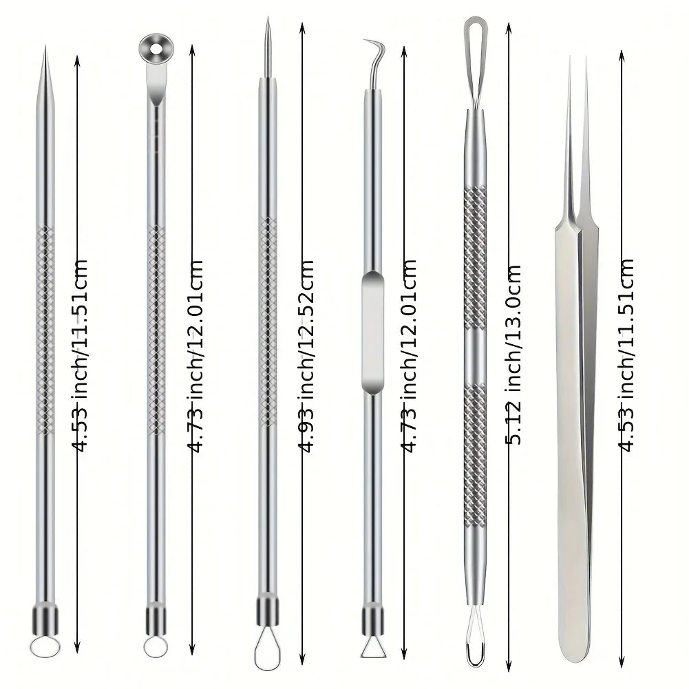 KentDO™ 6Pcs Pimple Tweezers Set – Pro Acne Care Tool
