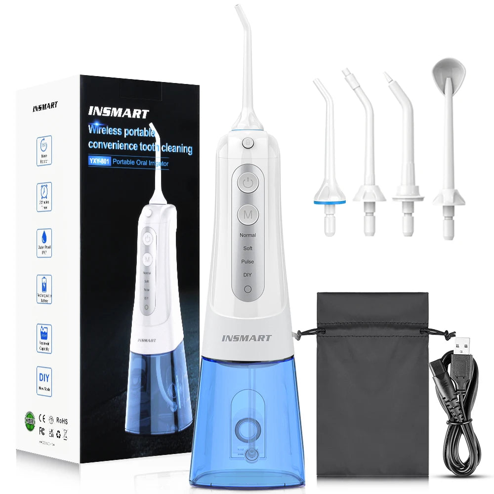 KentDO™ 300ML Portable Oral Irrigator – Water Flosser for Teeth Cleaning