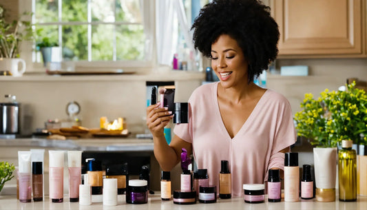 Woman with glowing youthful skin using LED face mask and skincare serum, promoting anti-aging skincare habits backed by dermatologists.