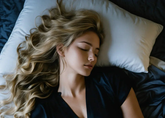 A woman enjoying beauty sleep for glowing skin.