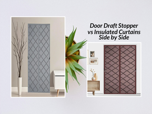 Door Draft Stopper vs Insulated Curtains Side by Side