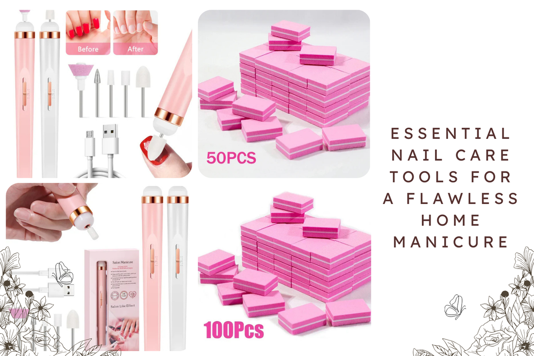 Essential Nail Care Tools for a Flawless Home Manicure - KentDO Electric Nail Drill and Pink Buffer Block