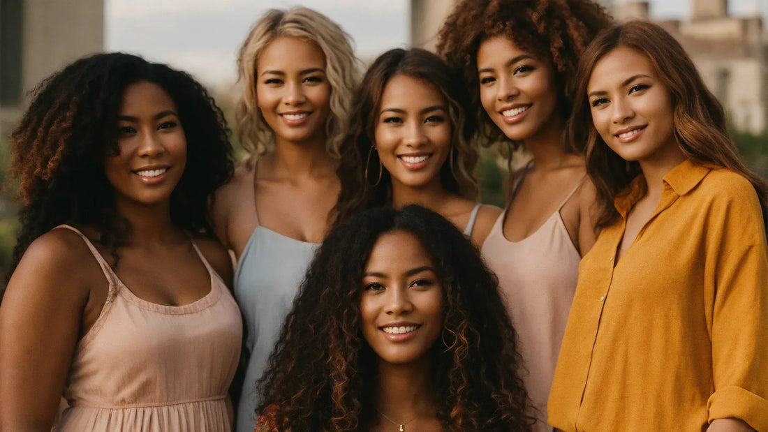 Illustration of different hair types including straight, wavy, curly, and coily.