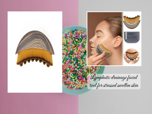 Lymphatic drainage facial tool for stressed swollen skin