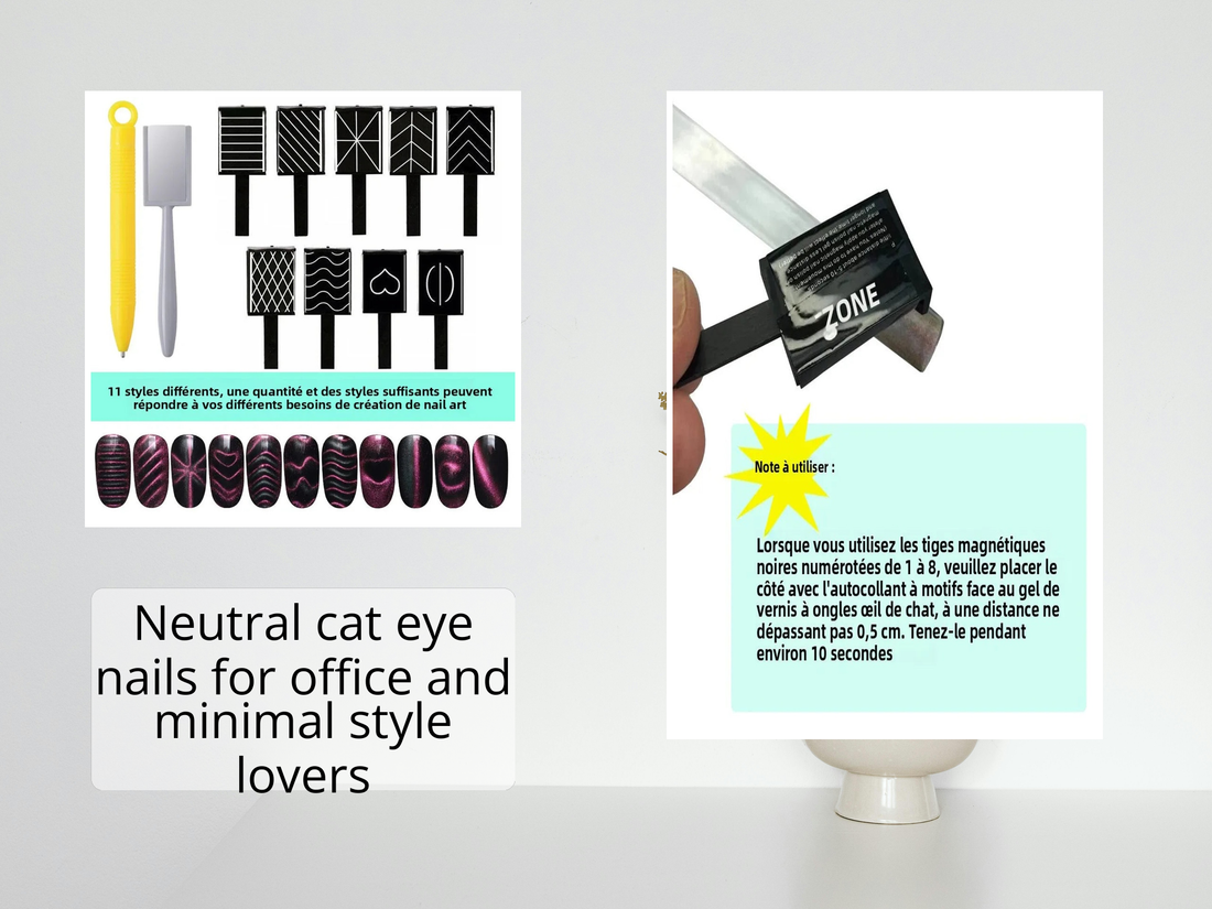 Neutral cat eye nails for office and minimal style lovers