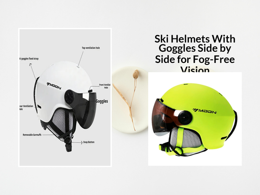 Ski Helmets With Goggles Side by Side for Fog-Free Vision