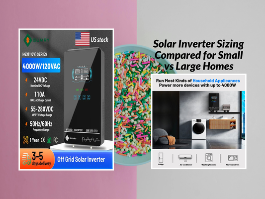 Solar Inverter Sizing Compared for Small vs Large Homes