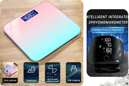 Transform Your Health at Home - Best Wellness Gadgets for a Healthier Lifestyle - KentDO RainbowFit Body Scale and LED Blood Pressure Monitor