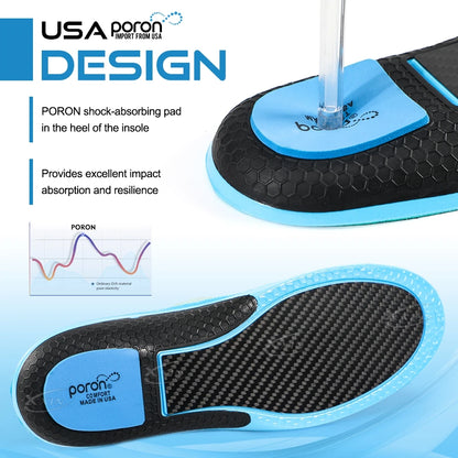 Carbon Fiber Insoles with PORON Heel Cushion & Arch Support