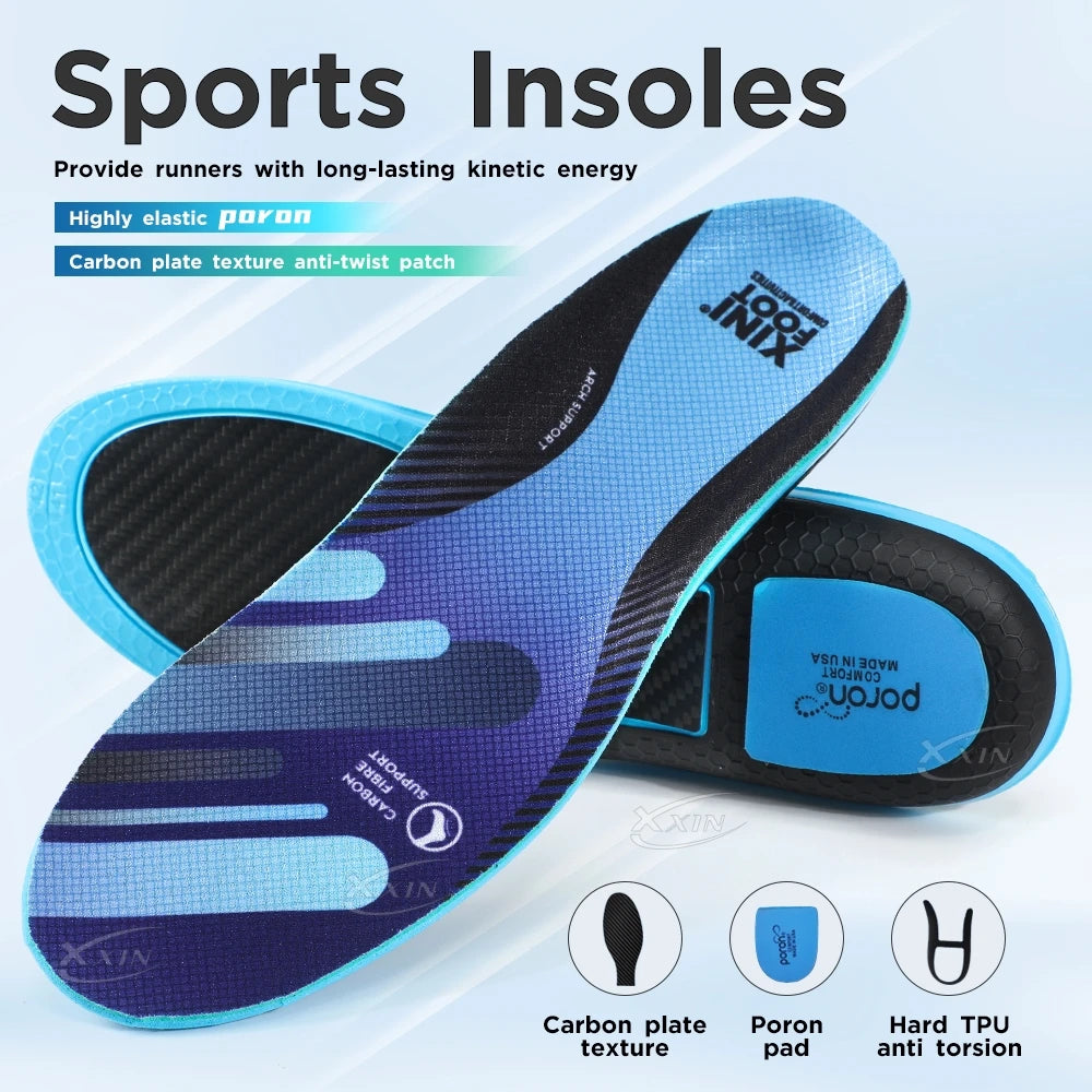 Carbon Fiber Insoles with PORON Heel Cushion & Arch Support