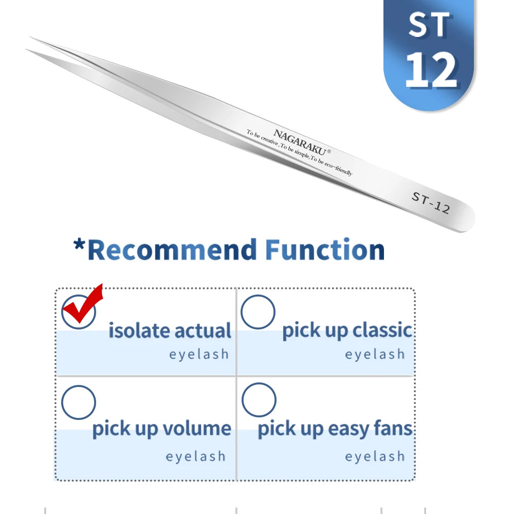KentDO™ Precision Eyelash Tweezers – Stainless Steel Grip